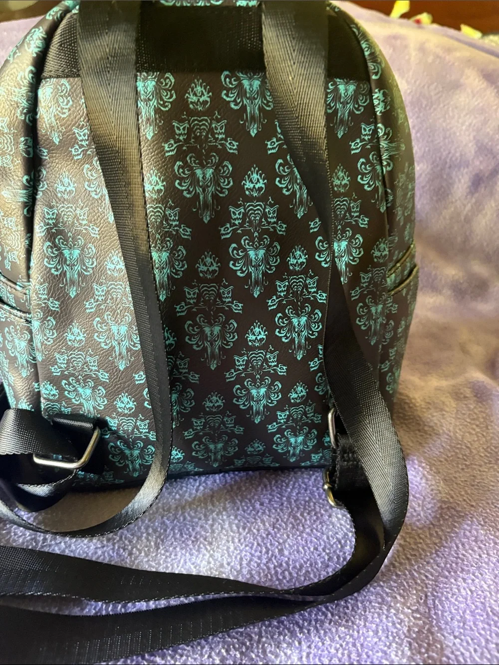 Haunted Mansion 50 th anniversary Mini Backpack in Teal and Black